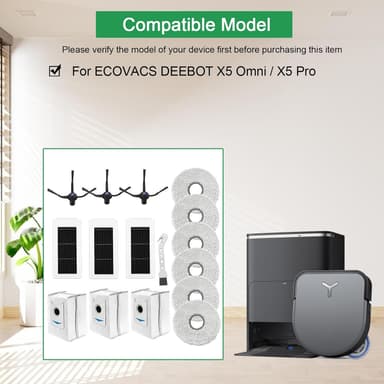 Ecovacs Deebot X5 Omni, X5 Pro robottipölynimurin lisävarustesarja