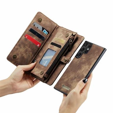 CaseMe puhelimenkotelo 008 8-kortti Samsung Galaxy S24 Ultra - Ruskea