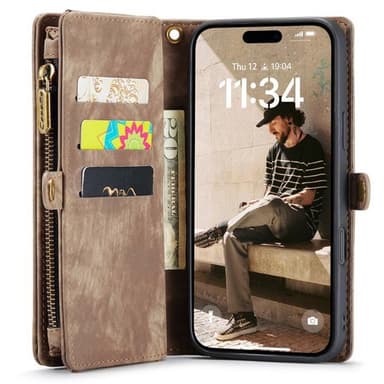 CaseMe puhelimenkotelo 008 8-kortti iPhone 16 Pro Max - Ruskea