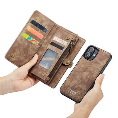 CaseMe puhelimenkotelo 008 8-kortti iPhone 16 Plus - Ruskea