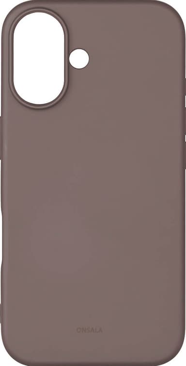 Onsala iPhone 16 Silicone suojakuori (suklaanruskea)