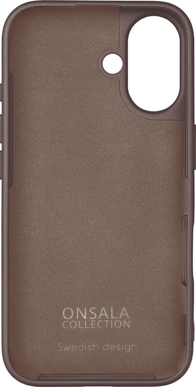 Onsala iPhone 16 Silicone suojakuori (suklaanruskea)