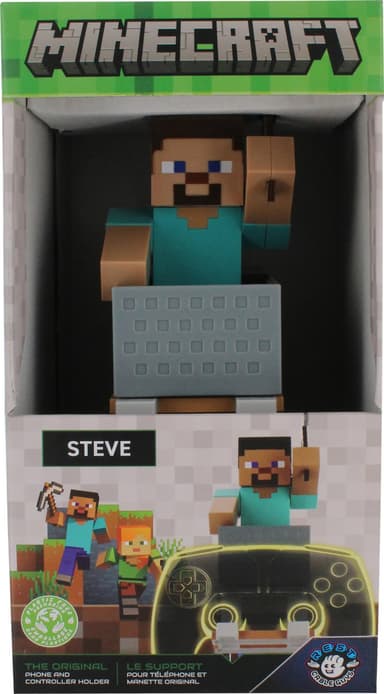 Cable Guys Minecraft pidikefiguuri älypuhelimille/ohjaimille (Steve)