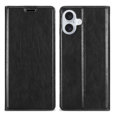 iPhone 16 Suojakuori Lompakkokotelo (Musta)