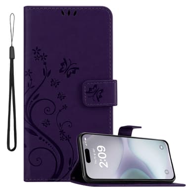 iPhone 16 PLUS Suojakuori Lompakkokotelo (Violetti)