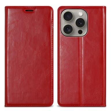 iPhone 16 PRO MAX Suojakuori Lompakkokotelo (Punainen)