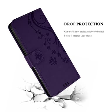 iPhone 16 PLUS Suojakuori Lompakkokotelo (Violetti)
