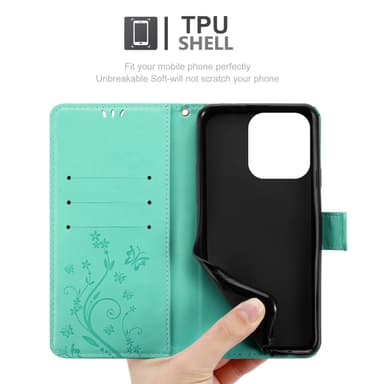 iPhone 16 PRO MAX Suojakuori Lompakkokotelo (Turkoosi)
