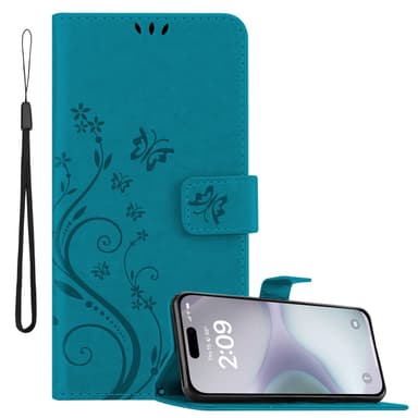 iPhone 16 PLUS Suojakuori Lompakkokotelo (Sininen)