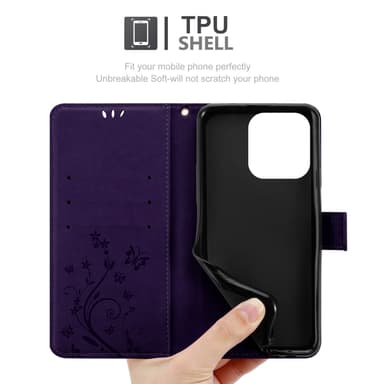 iPhone 16 PRO MAX Suojakuori Lompakkokotelo (Violetti)