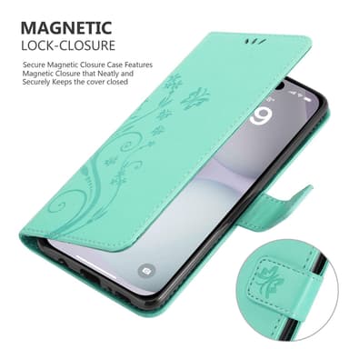 iPhone 16 PLUS Suojakuori Lompakkokotelo (Turkoosi)