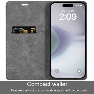 iPhone 16 PLUS Suojakuori Lompakkokotelo (Punainen)