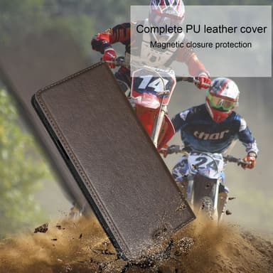 iPhone 16 PRO MAX Suojakuori Lompakkokotelo (Ruskea)