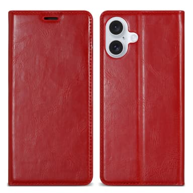 iPhone 16 PLUS Suojakuori Lompakkokotelo (Punainen)