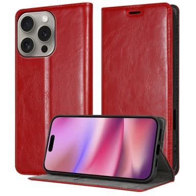 iPhone 16 PRO Suojakuori Lompakkokotelo (Punainen)
