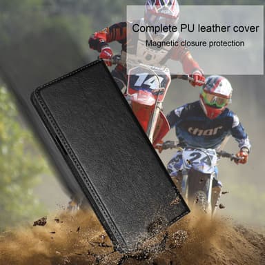 iPhone 16 PRO MAX Suojakuori Lompakkokotelo (Musta)