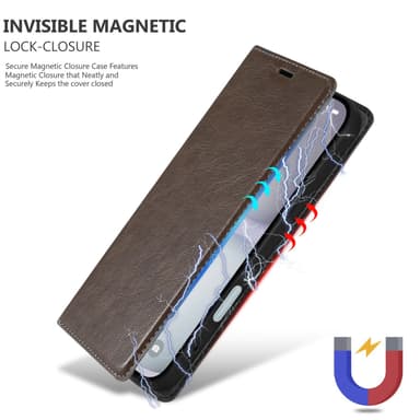 iPhone 16 PLUS Suojakuori Lompakkokotelo (Ruskea)