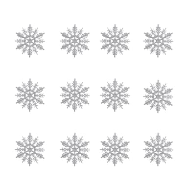 Joulukoristeita Lumikristallihopea 12 kpl
