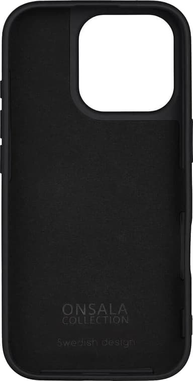 Onsala iPhone 16 Pro silikonikuori (musta)