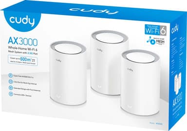 Cudy M3000 WiFi 6 mesh järjestelmä (3 kpl)
