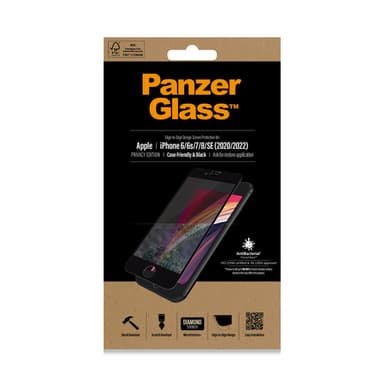 PanzerGlass iPhone SE (2020)/8/7/6 Case Friendly Privacy, Bl