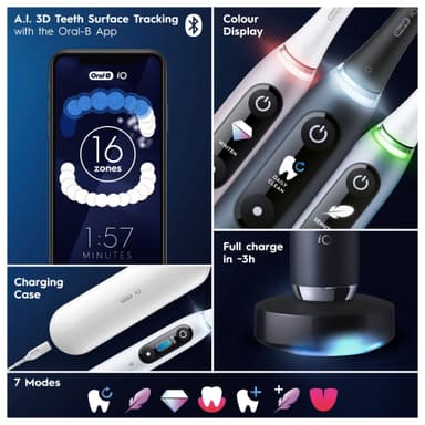 Oral-B iO9 Duo Series sähköhammasharjat 387149 (mustaonyksi/ruusukvr.)