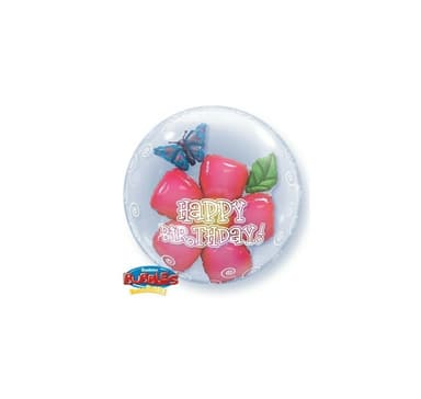 BDay Flower' Double Bubble Balloon