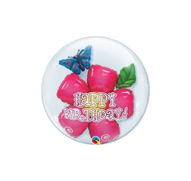 BDay Flower' Double Bubble Balloon