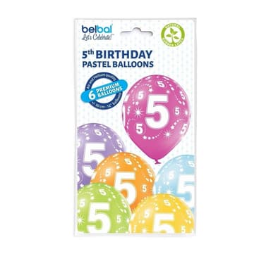 Lateksisetti ""5th Birthday"" (6 kpl)