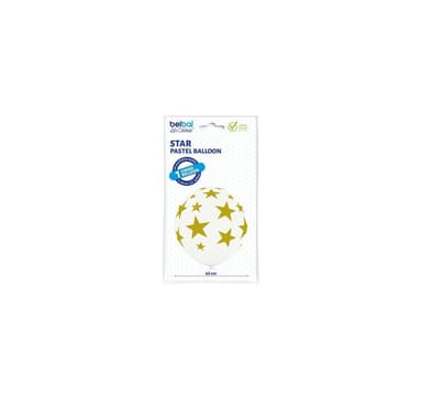 B250 (60 cm) ilmapallo valkoinen Stars, 1kpl