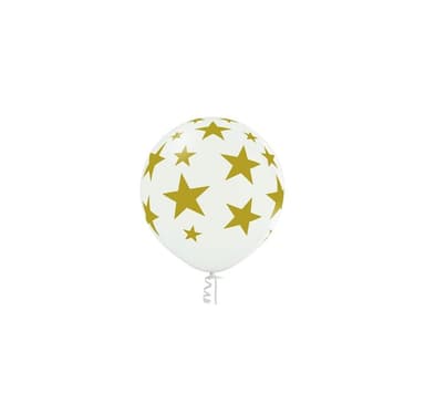 B250 (60 cm) ilmapallo valkoinen Stars, 1kpl