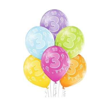 Lateksisetti '3rd Birthday' (6 kpl)