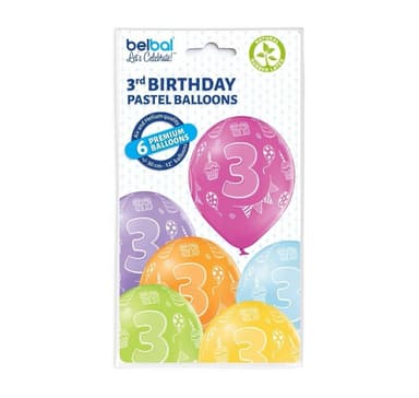 Lateksisetti '3rd Birthday' (6 kpl)