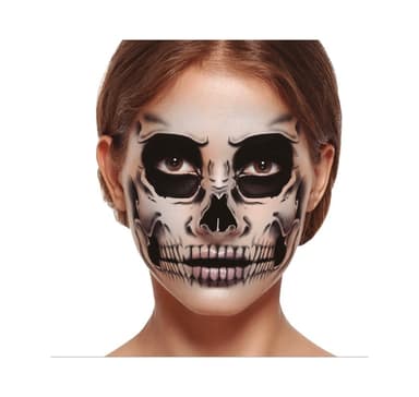 Tatuointi Halloween Face Skeleton 30x14cm