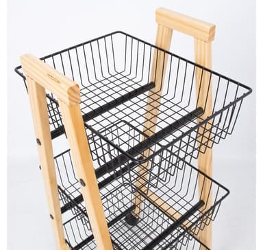Hylly BREN musta 32x37x81cm, massiivipuu, teräs