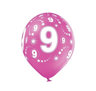 Lateksisetti '9th Birthday' (6 kpl)