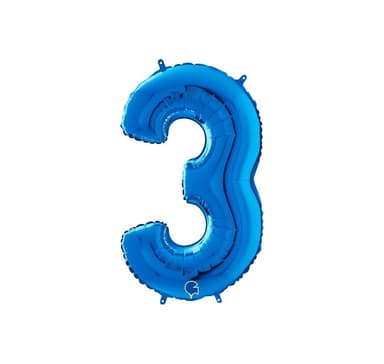 Numero ""3"" Sininen