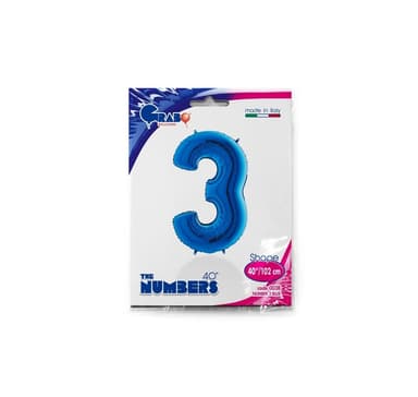 Numero ""3"" Sininen