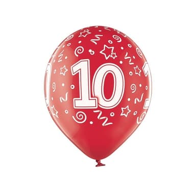 Lateksisetti '10th Birthday' (6 kpl)