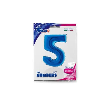 Numero ""5"" Sininen