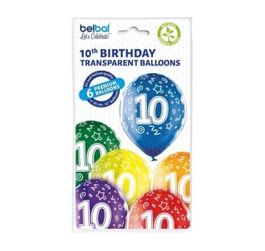 Lateksisetti '10th Birthday' (6 kpl)