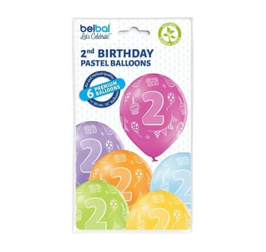 Lateksisetti '2nd Birthday' (6 kpl)