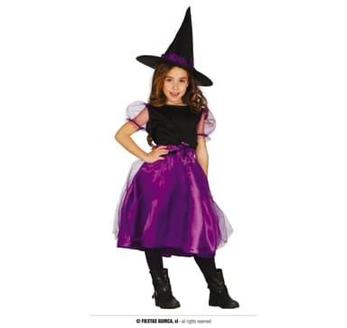 Lasten puku Witch purple 7-9 vuotta