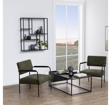 Seinähylly SEAFORD 75x20xH91cm, musta