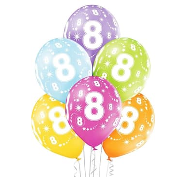 Lateksisetti ""8th Birthday"" (6 kpl)