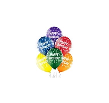 Lateksisetti 'Happy Birthday' (6 kpl)