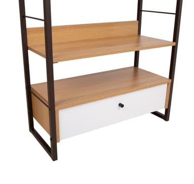 Itseopiskelu 70x30xH124,5cm, tammi/valkoinen
