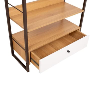 Itseopiskelu 70x30xH124,5cm, tammi/valkoinen