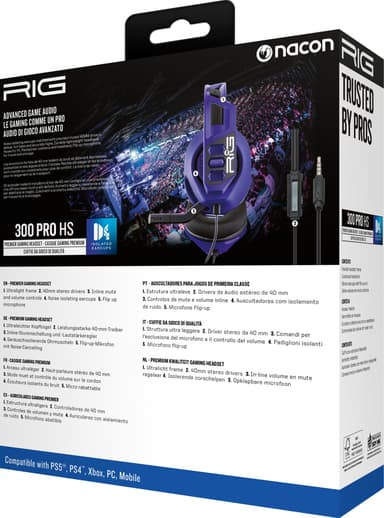 Rig 300 PRO HS pelikuulokkeet PlayStation konsolille (violetti)
