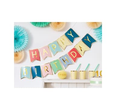 Banner Happy Birthday, sekoitus 15*175cm